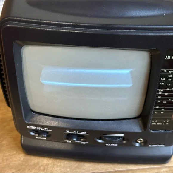 Portable Black TV Radio Combo